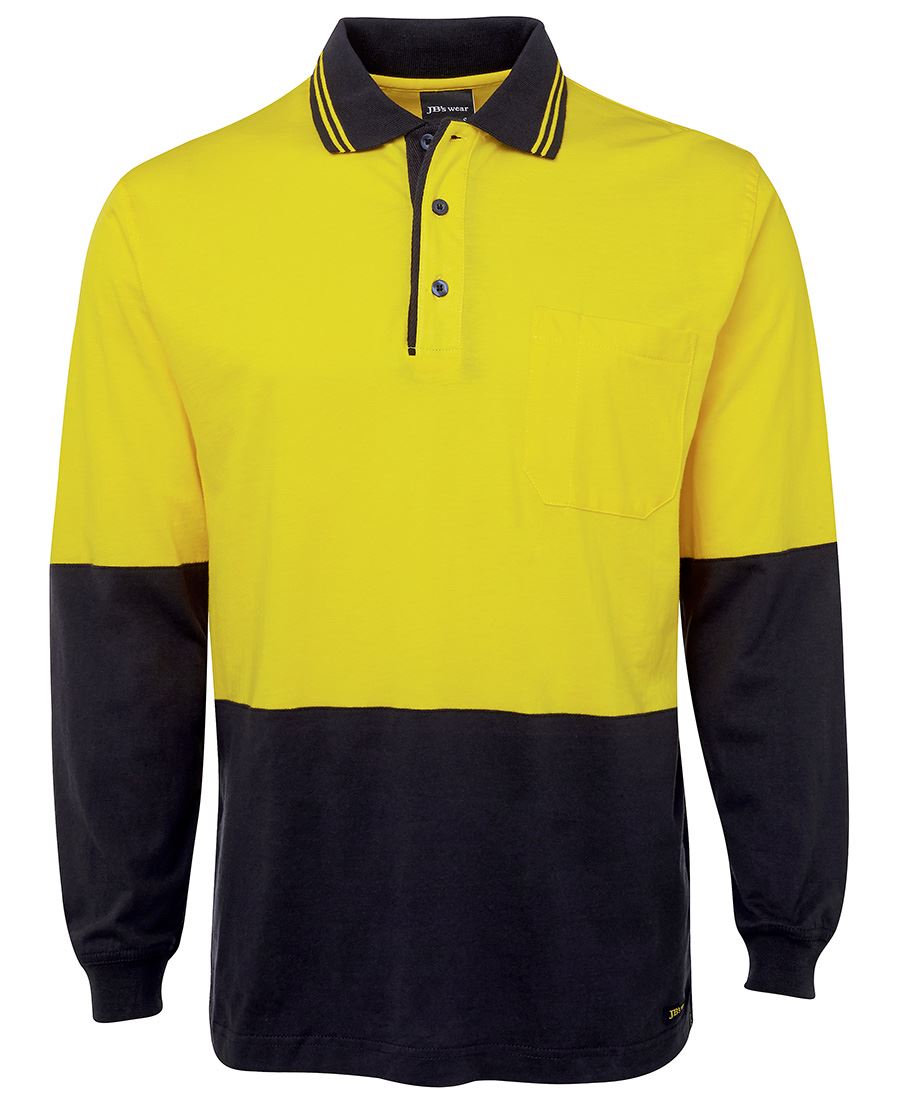 HI VIS L/S COTTON POLO 6CPHL Hi Vis Cotton Polo