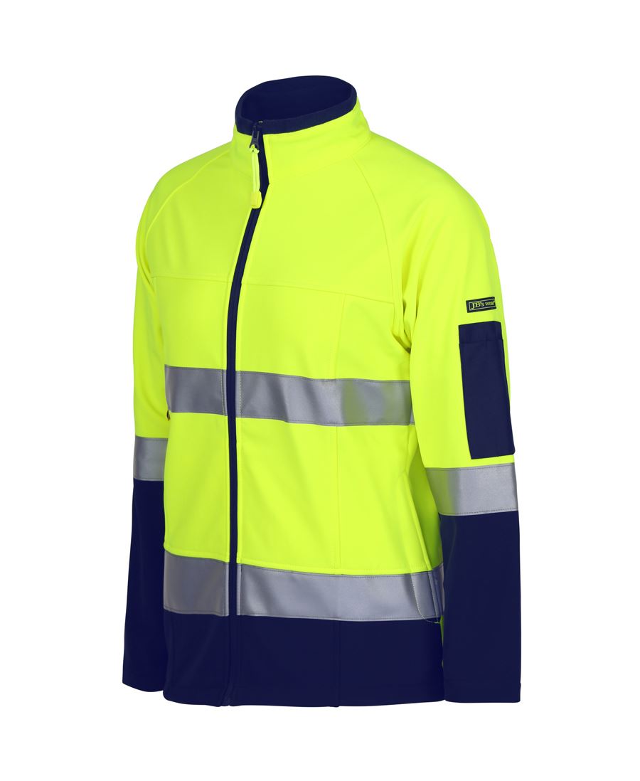 LADIES HI VIS |D+N| SOFTSHELL JACKET WITH REFLECTIVE TAPE 6D4J1