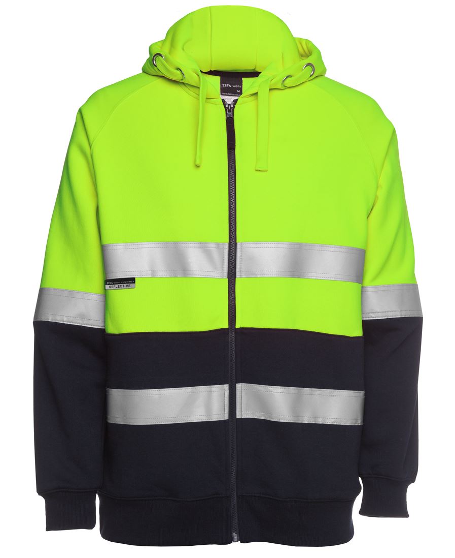 HI VIS (D+N) FULL ZIP FLEECY HOODIE 6DNH