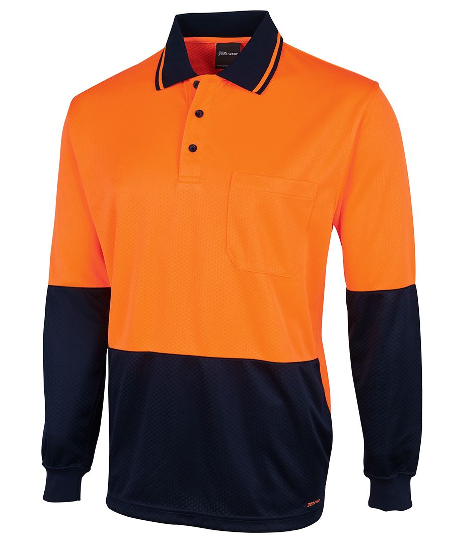 HI VIS L/S JACQUARD POLO 6HJNL Hi Vis Knit Comfort