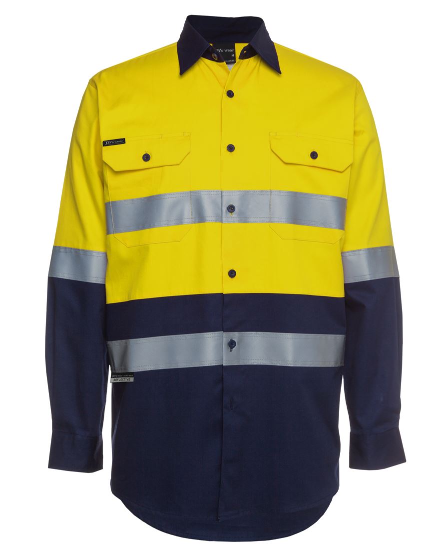 HI VIS (D+N) L/S 190G WORK SHIRT 6HLS Constructed for safety