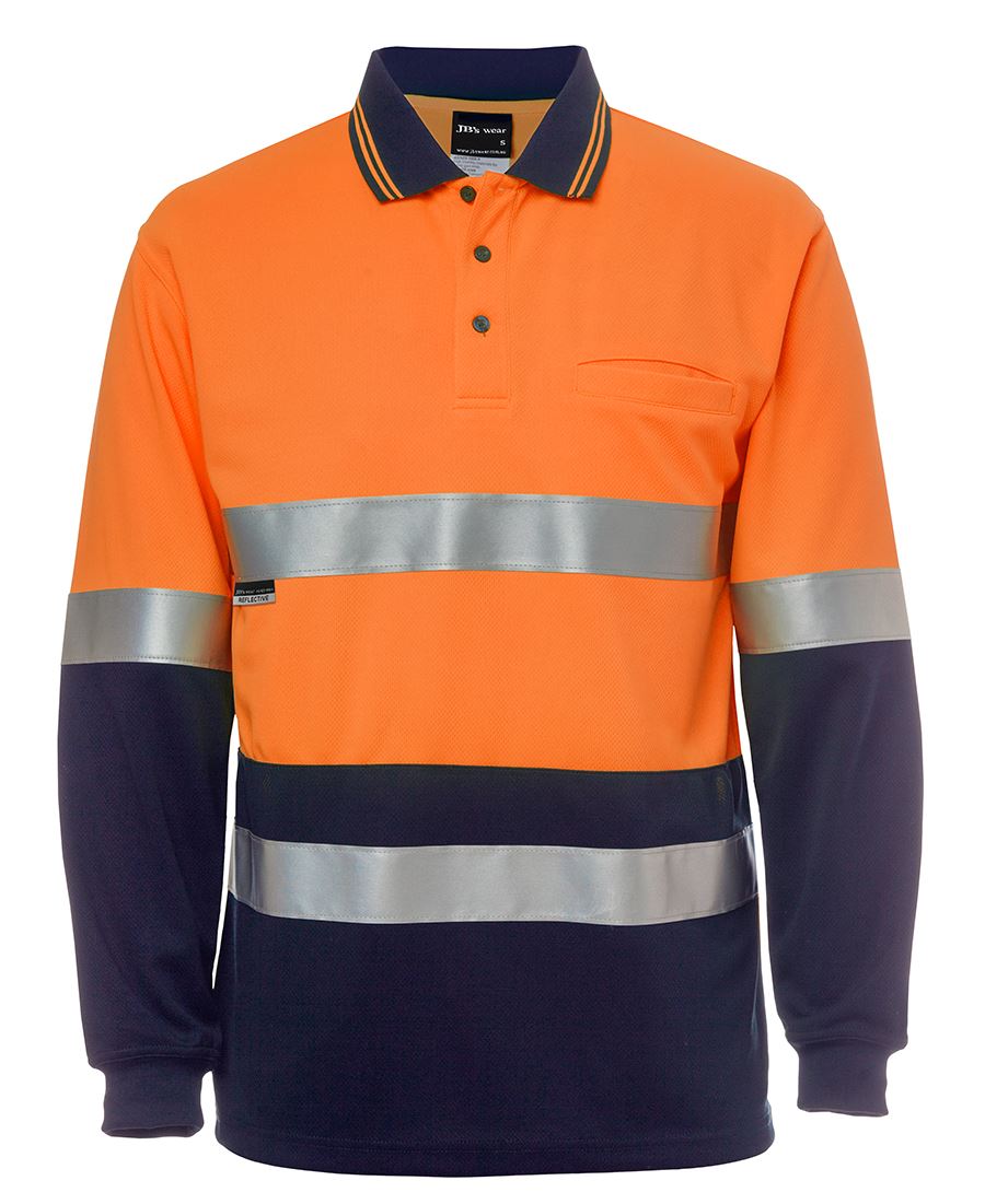 HI VIS L/S (D+N) COTTON BACK POLO 6HMCB Day and night safety