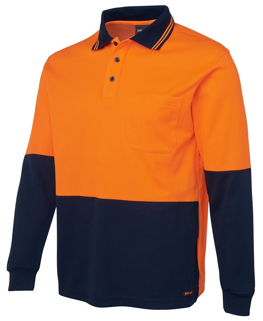 HI VIS L/S COTTON BACK POLO 6HPL Comfortable safety polo