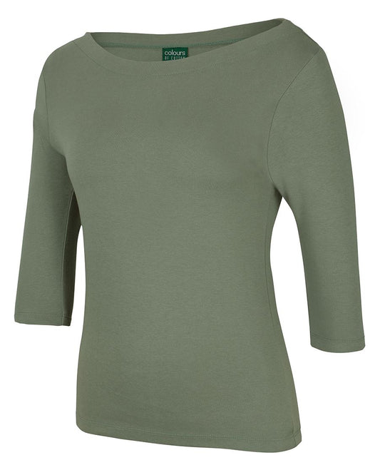 C OF C LADIES 3/4 SLEEVE BOAT NECK TEE 1BT3