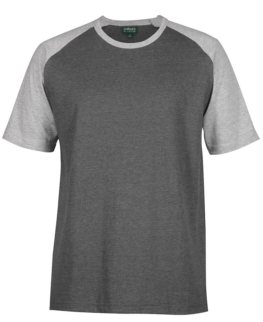C OF C TWO TONE TEE 1TT A classic contrast raglan.