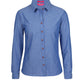 LADIES CLASSIC L/S FINE CHAMBRAY SHIRT 4FC1L Relaxed Corporate Wear