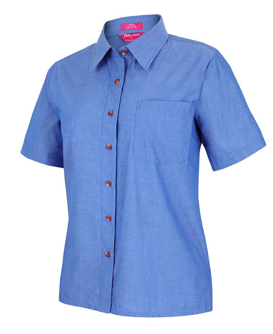 JB’S LADIES ORIGINAL S/S INDIGO CHAMBRAY SHIRT 4LICS Blue collar professional