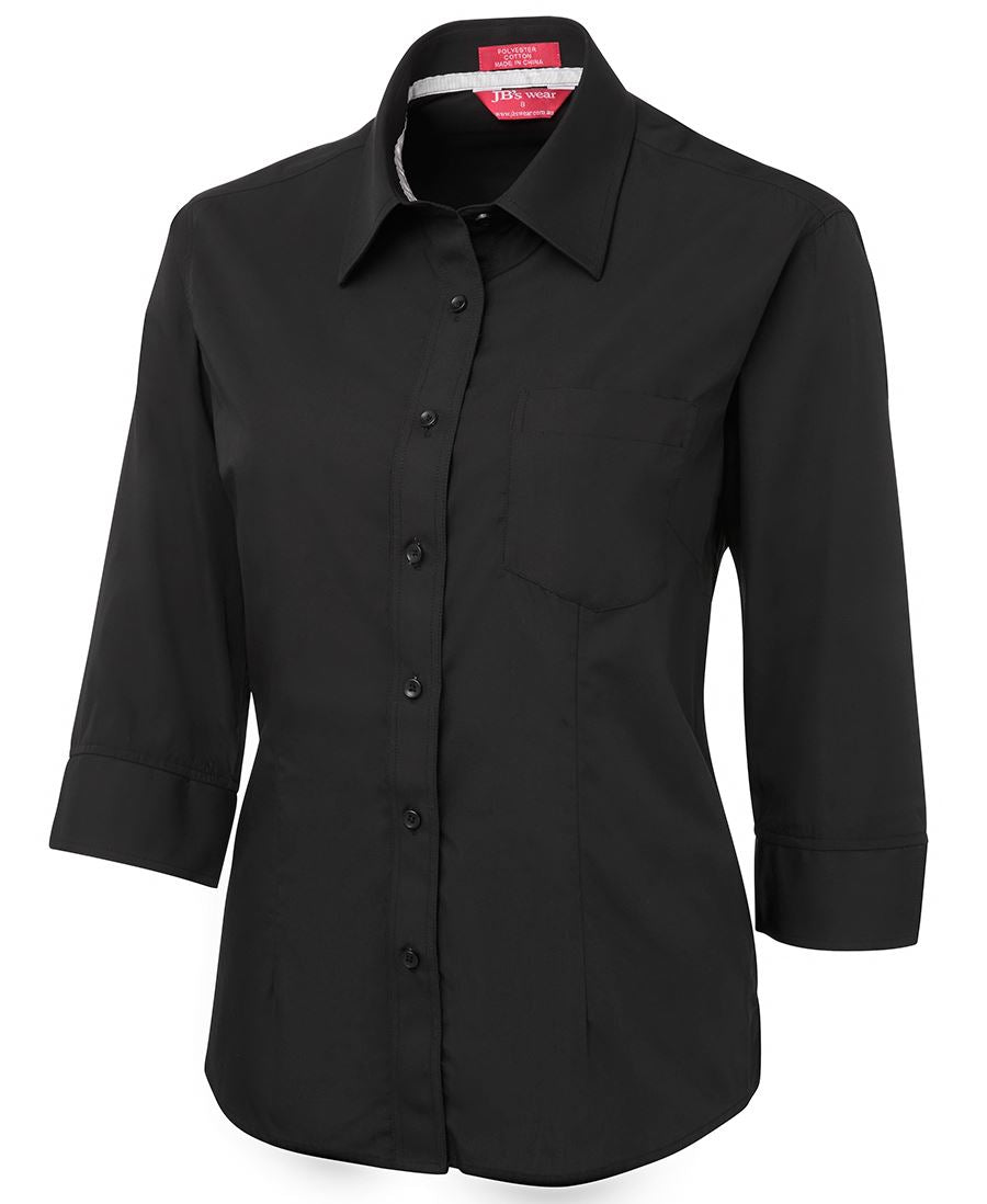LADIES CONTRAST PLACKET 3/4 SHIRT 4PCL3