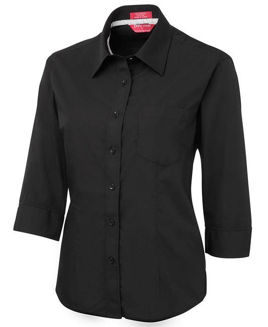 LADIES CONTRAST PLACKET 3/4 SHIRT 4PCL3