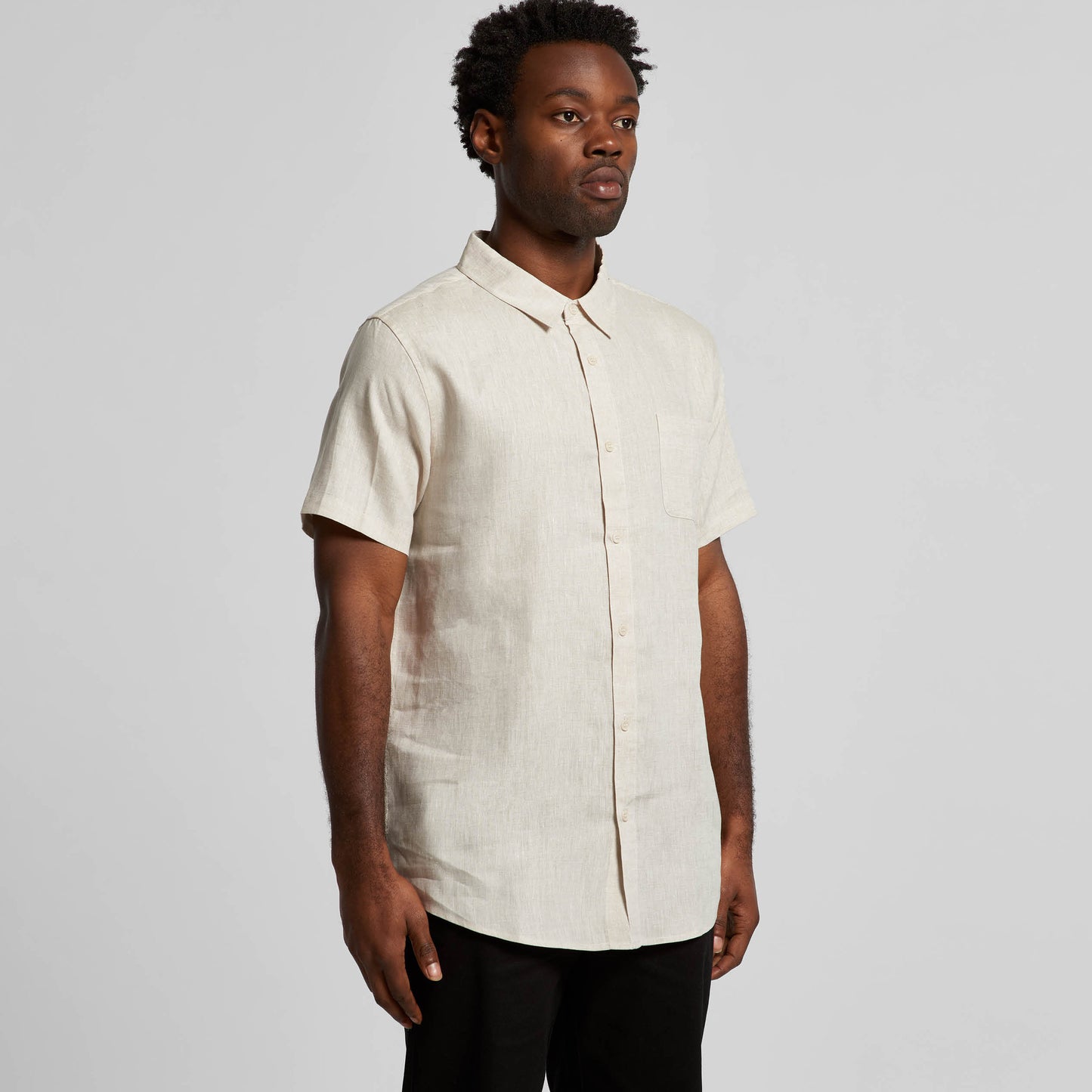 AS COLOUR MENS LINEN S/S SHIRT - 5420