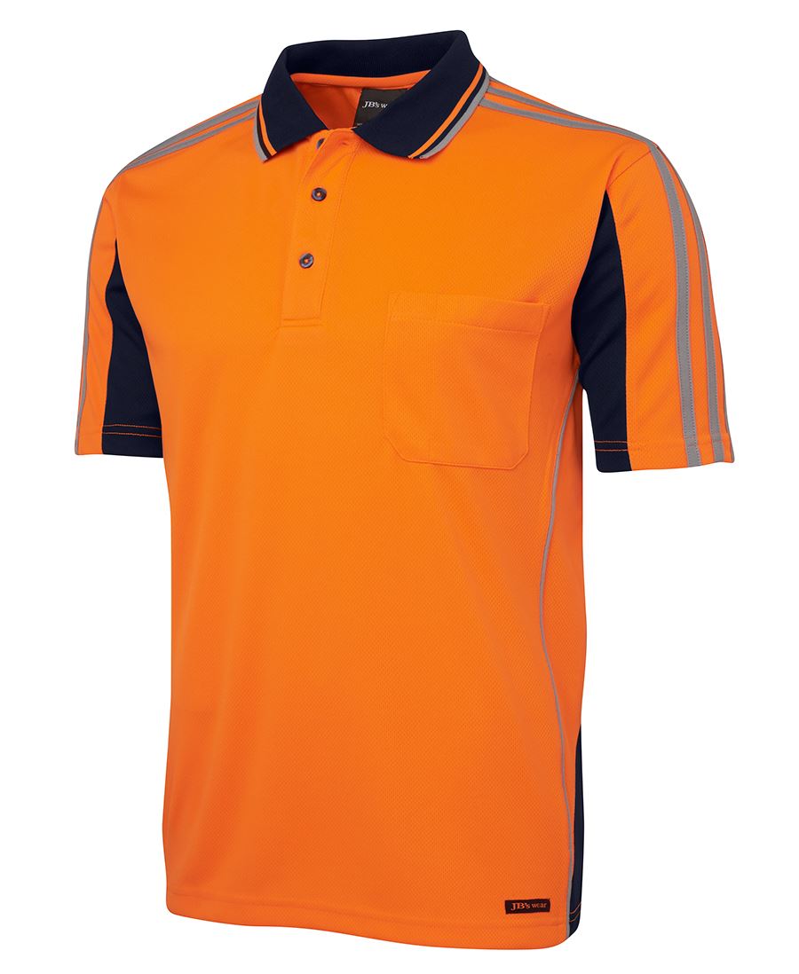 HI VIS S/S ARM TAPE POLO 6AT4S Hi Vis tape detail