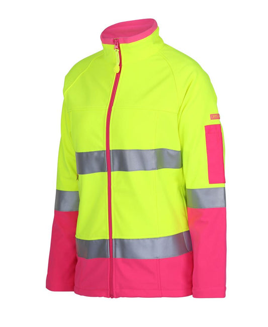LADIES HI VIS |D+N| SOFTSHELL JACKET WITH REFLECTIVE TAPE 6D4J1
