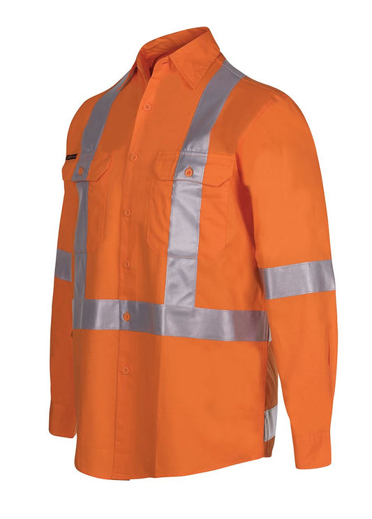 HI VIS (D+N) CROSS BACK TAPE L/S 150G WORK SHIRT 6DCBL