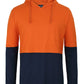 HI VIS L/S COTTON TEE WITH HOOD 6HCTL