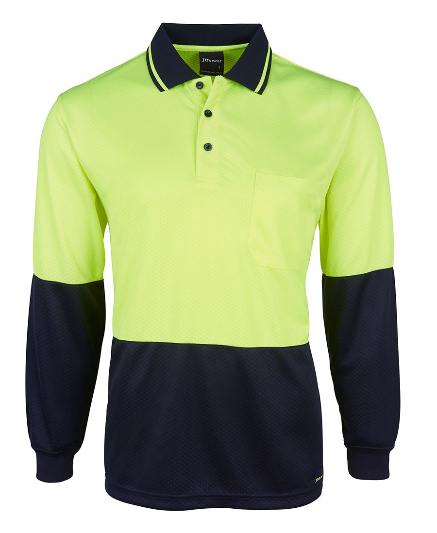 HI VIS L/S JACQUARD POLO 6HJNL Hi Vis Knit Comfort