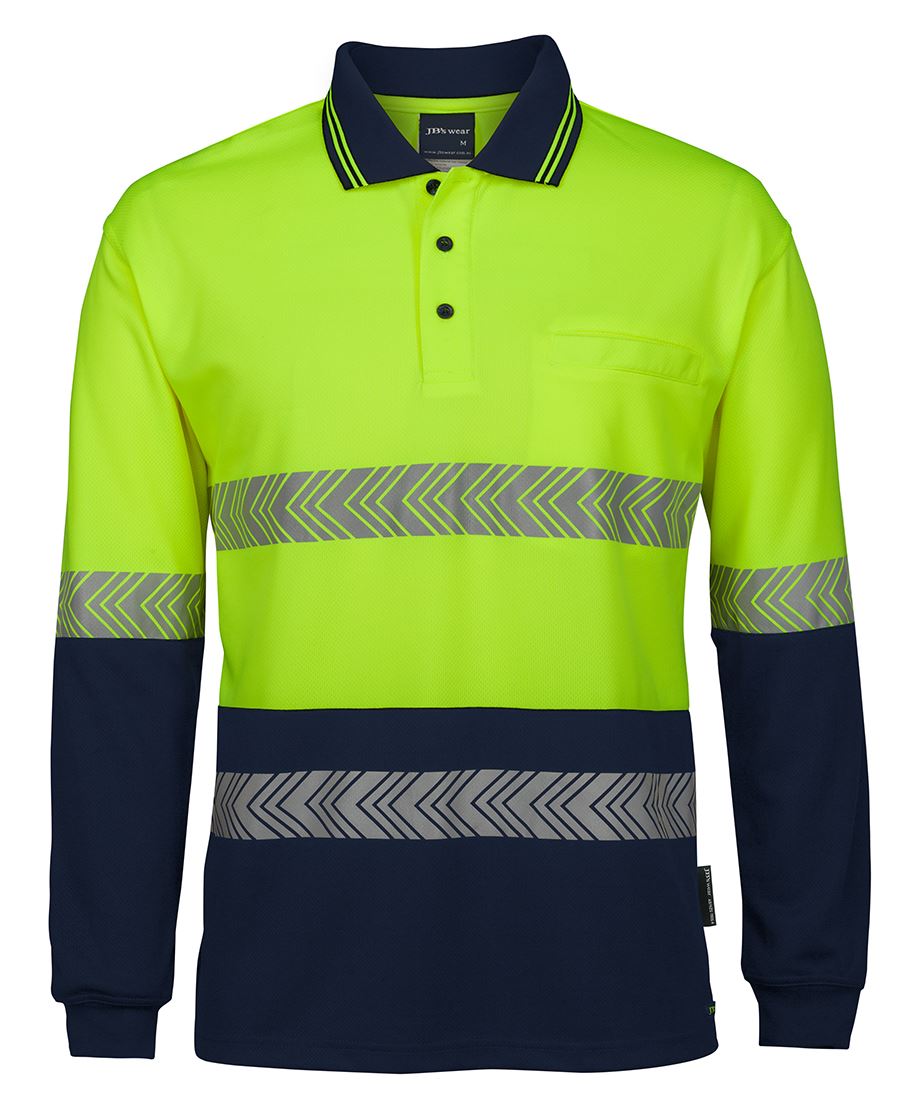 HI VIS L/S SEGMENTED TAPE POLO 6HLST .