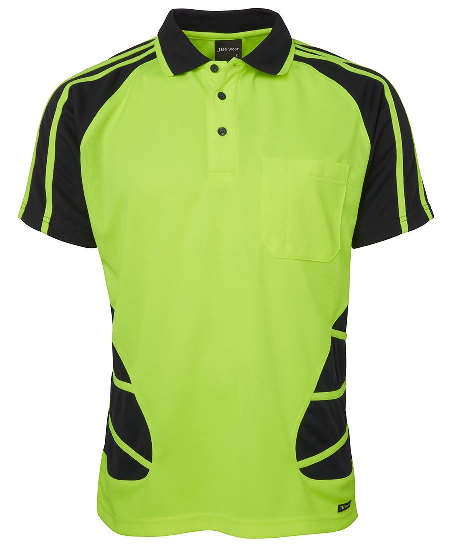 HI VIS S/S SPIDER POLO 6HSP Hi Vis raglan