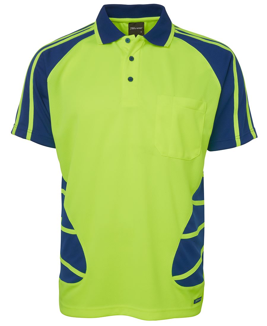 HI VIS S/S SPIDER POLO 6HSP Hi Vis raglan