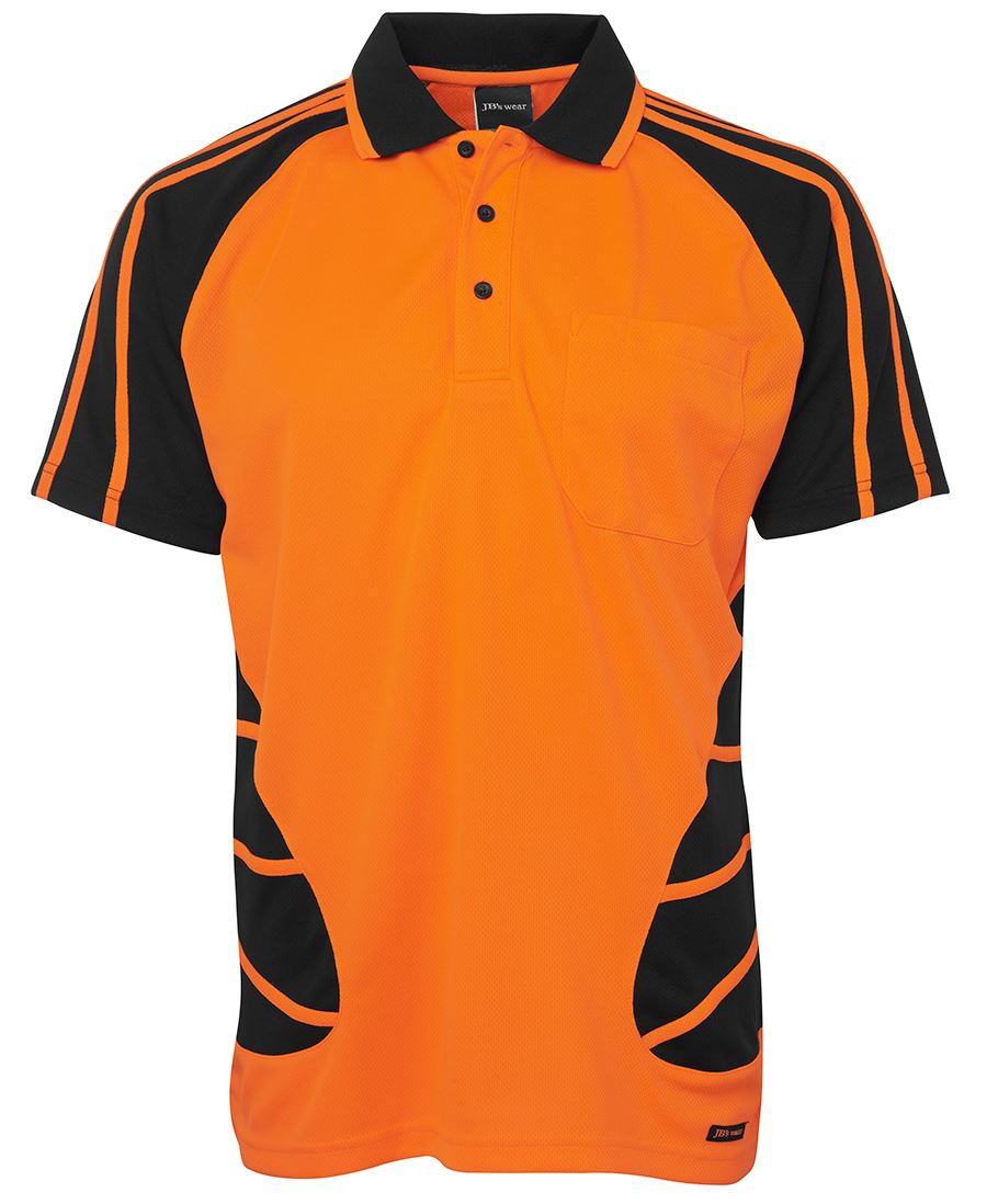 HI VIS S/S SPIDER POLO 6HSP Hi Vis raglan