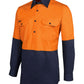 HI VIS CLOSE FRONT L/S 150G WORK SHIRT 6HVCS