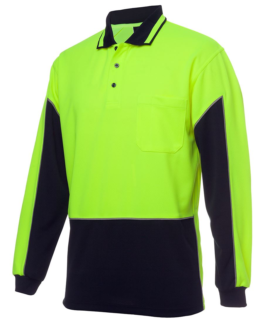 HI VIS L/S GAP POLO 6HVGL STYLISH PIPING DETAIL