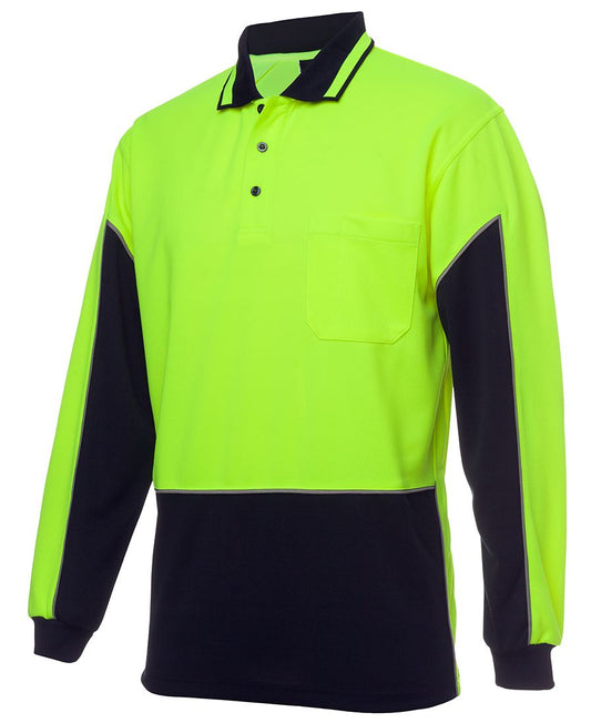 HI VIS L/S GAP POLO 6HVGL STYLISH PIPING DETAIL