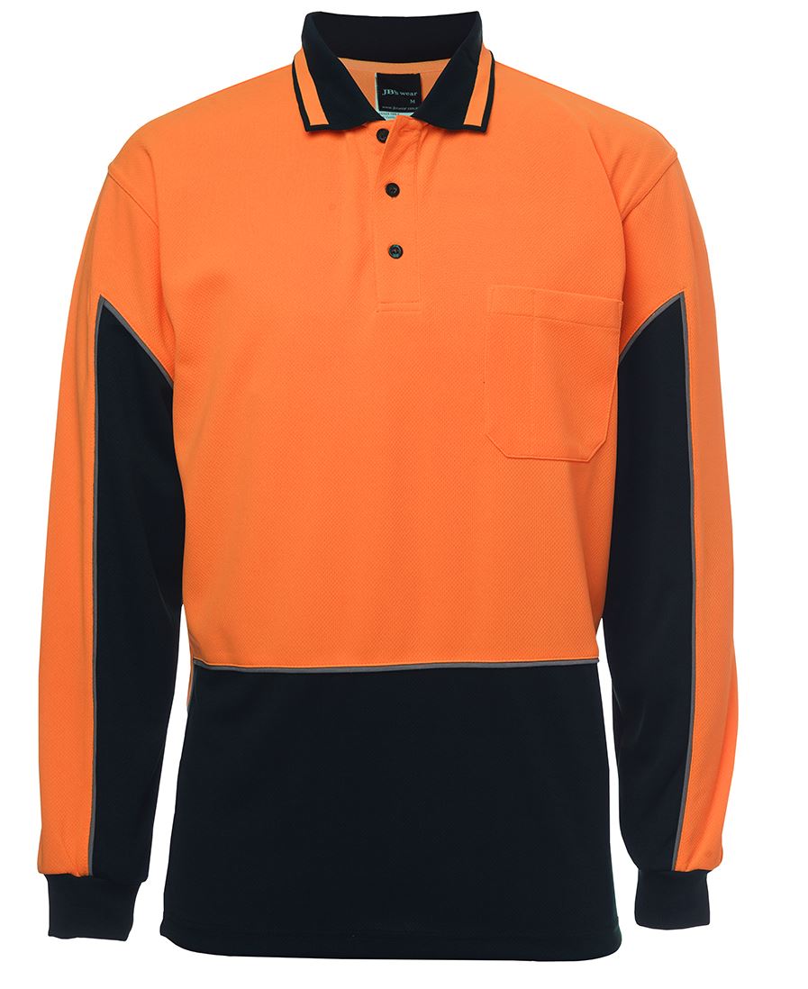 HI VIS L/S GAP POLO 6HVGL STYLISH PIPING DETAIL