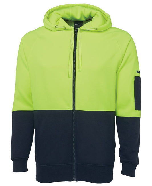 HI VIS FULL ZIP FLEECY HOODIE 6HVH