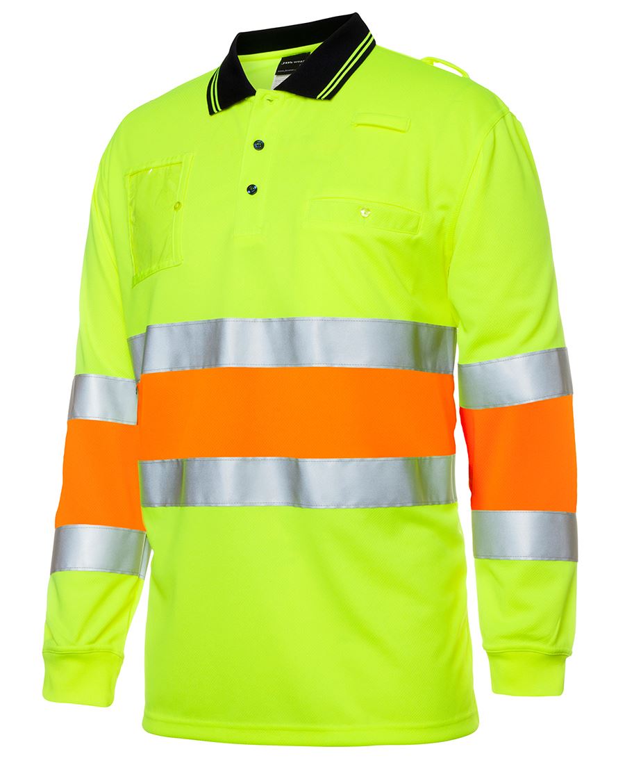 HI VIS BIO MOTION (D+N) L/S POLO WITH REFLECTIVETAPE 6QTDP
