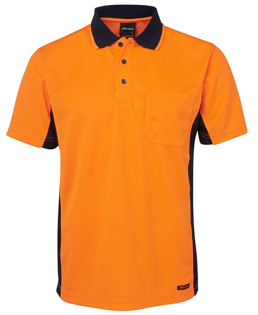 HI VIS S/S SPORT POLO 6SPHS BREATHABLE WORK POLO