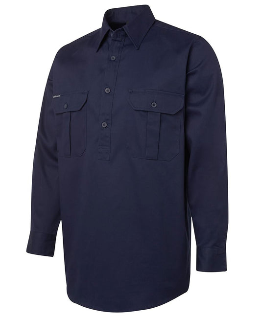 CLOSE FRONT L/S 190G WORK SHIRT 6WSCF